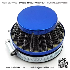 Motorcycle 60mm Air Filter Cleaner For Gas Motorized Bicycle Push Mini Moto Pocket Bike ATV Quad 4 Wheeler Blue