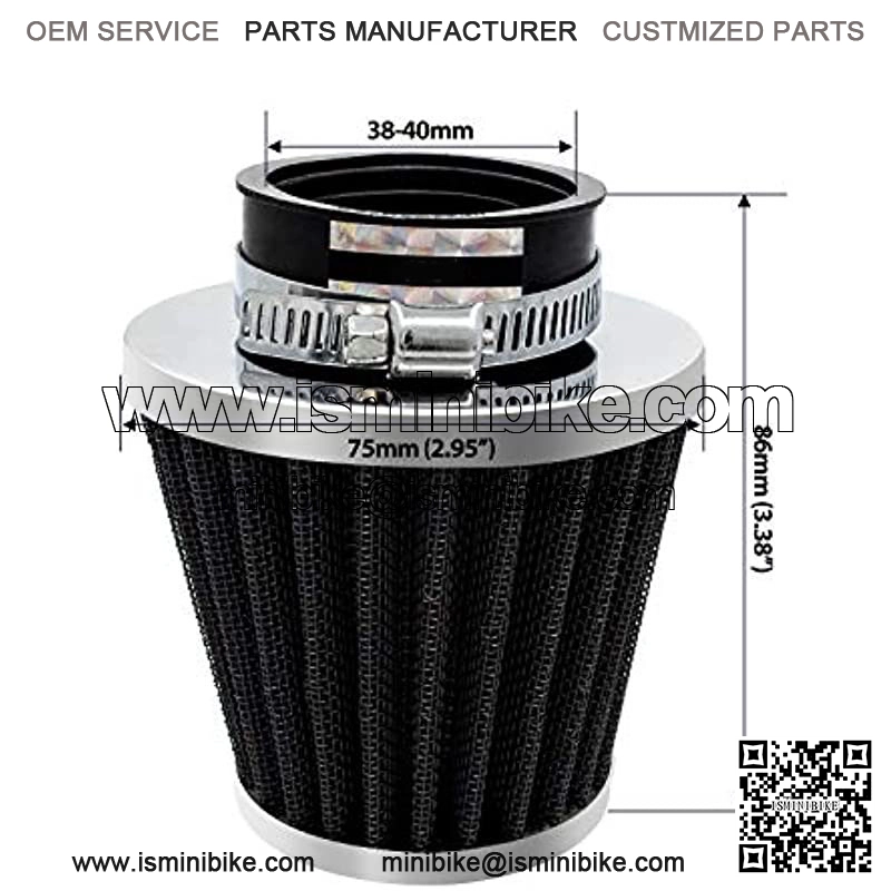 SR1-AF3 38mm Air Filter for GY6 50cc QMB139 Moped Scooter Off Road Motorcycle ATV Quad Wheeler XR50 CRF50 XR CRF 90cc 110cc 125cc Dirt Pit Bike