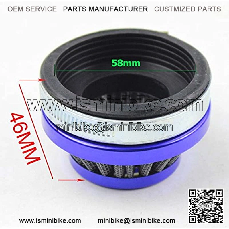 58mm Blue Air Filter For Gas Motorized Bicycle Mini ATV Dirt Pocket Bikes - Image 2