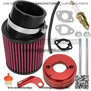 High Upgraded Air Filter adapter Intake Spark Plug Kit for Predator 212cc 6.5 Hp Engine Mini Bike Go Kart Racing Red