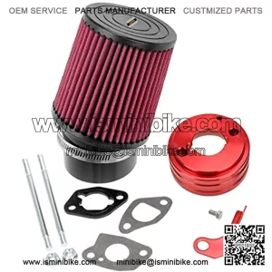 Red Air Filter Adapter Intake Kit for 6.5 HP Honda Clone GX160 GX200 Predator 212cc Engine Racing Cart