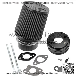 Black Air Filter Gasket Adapter Intake Kit for 6.5 HP Honda Clone GX160 GX200 Predator 212cc Engine Go Cart 196cc ct200 Doodle Bug Baja Warrior 200 Mini Bike Trailmaster mid XRX Go Kart