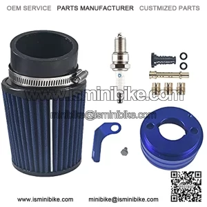 Upgraded Air Filter adapter Intake Spark Plug Kit for Predator 212cc Mini Bike Go Kart Blue