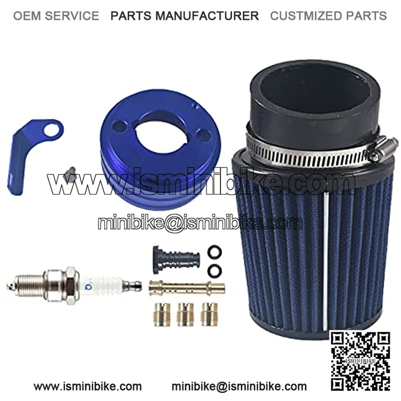 Upgraded Air Filter adapter Intake Spark Plug Kit for Predator 212cc Mini Bike Go Kart Blue - Image 2