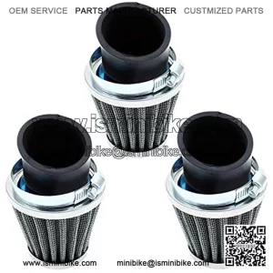 3PCS 1.65inch 41mm 42mm 43mm Air Filter Cleaner 45 Degree Angled Compatible for 125cc-150cc 200cc 250cc Motorcycle ATV Quad Scooter Go Kart Moped Dirt Pocket Mini Super Bike GY6 PZ24 PZ30 CG