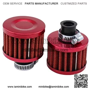 2pc 13Mm Red Cone Mini Oil Air Intake Crankcase Vent Valve Cover Breather Filter for Car Motorcycle Bike ATV Scooter