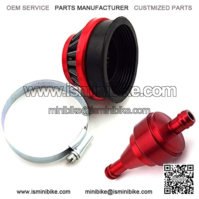 Racing 60mm Air Filter Cleaner + Red CNC Aluminum Fuel Filter For Pocket Bike Mini Moto Dirt Kids - Image 3