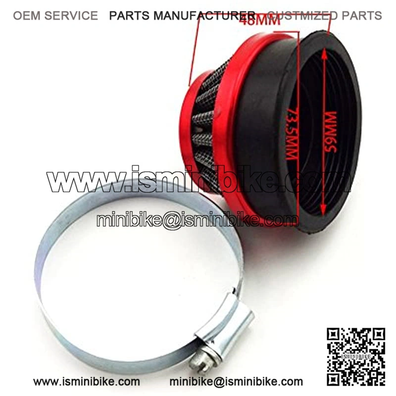 Racing 60mm Air Filter Cleaner + Red CNC Aluminum Fuel Filter For Pocket Bike Mini Moto Dirt Kids - Image 5