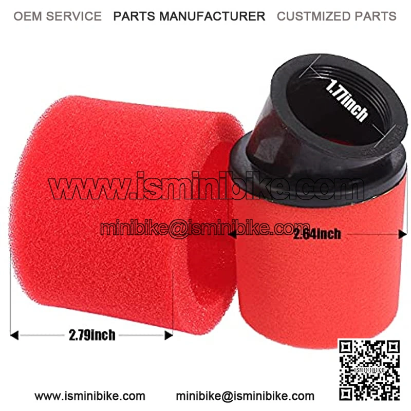Universal 44mm 45mm 46mm Red Angled Double Foam Pod Air Filter Cleaner 50cc -125cc Motorcycle - Image 3
