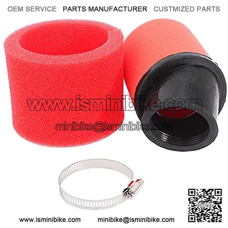 Universal 44mm 45mm 46mm Red Angled Double Foam Pod Air Filter Cleaner 50cc -125cc Motorcycle - Image 5
