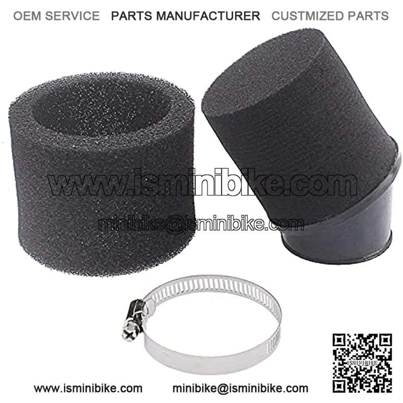 Universal 48mm 49mm 50mm Angled Double Foam Pod Air Filter Cleaner 50cc 70cc 90cc 110cc 125cc - Image 2