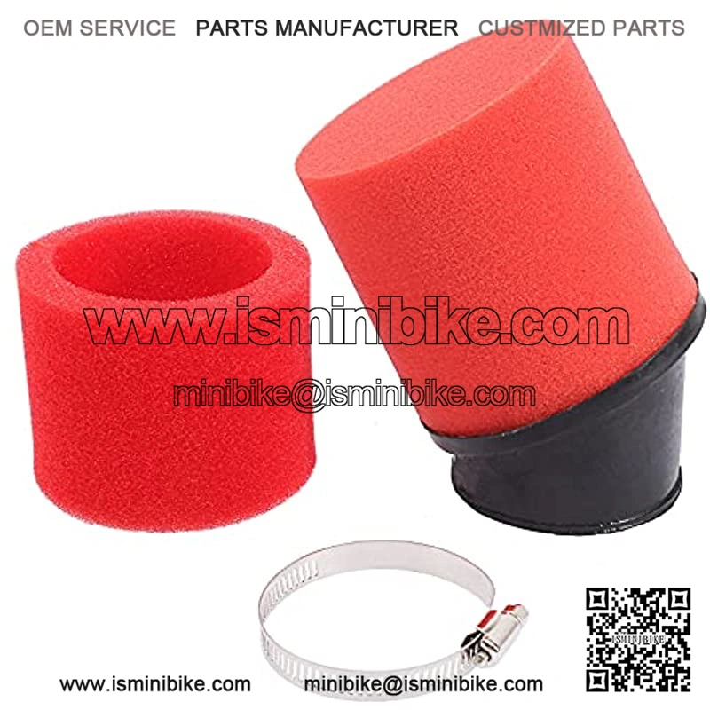 Universal 48mm 49mm 50mm Red Angled Double Foam Pod Air Filter Cleaner - Image 2