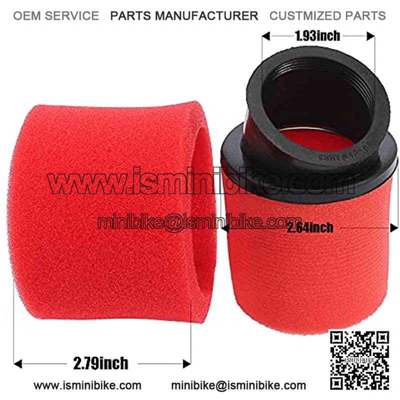 Universal 48mm 49mm 50mm Red Angled Double Foam Pod Air Filter Cleaner - Image 3