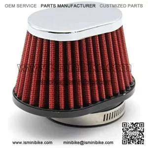 High Flow Air Filter 55mm for Motor Car Minibike Cold Air Intake Cone Filter-Red