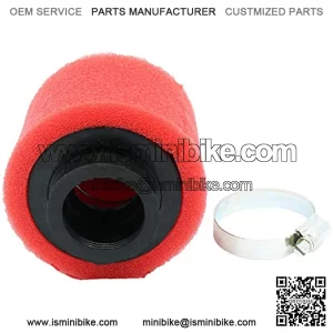 Universal 42mm 1.65inch Red Double Foam Pod Performance Air Filter Compatible forPit Dirt Bike 125cc 150cc 200cc 250cc GY6 Motorcycle ATV Scooter Quad Go Kart Moped Yamaha 41mm 43mm KH400