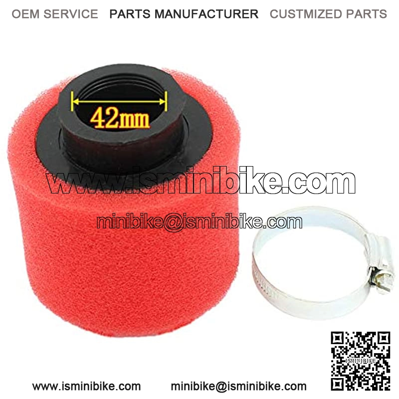 Universal 42mm 1.65inch Red Double Foam Pod Performance Air Filter Compatible forPit Dirt Bike 125cc 150cc 200cc 250cc GY6 Motorcycle ATV Scooter Quad Go Kart Moped Yamaha 41mm 43mm KH400 - Image 2