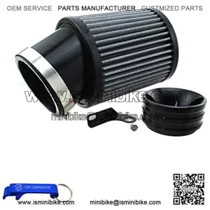 Air Filter Cleaner Adapter Kit For Honda Clone 6.5 HP GX160 GX200 Go Kart For Predator 212cc Engine Racing Cart Mini Bike (Black)