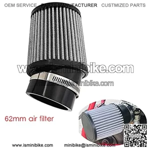 62mm Air Filter Kit 2-7/16" Id Engine Cleaner 420cc High Performance Compatible For Predator 212cc / Clone 196cc Atv Gx160 Gx200 Scooter Quad Go Kart Moped Honda Gx390 Dirt Racing Bike (White)