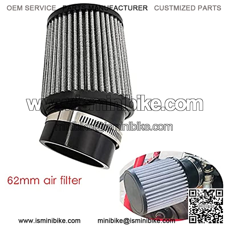 62mm Air Filter Kit 2-7/16" Id Engine Cleaner 420cc High Performance Compatible For Predator 212cc / Clone 196cc Atv Gx160 Gx200 Scooter Quad Go Kart Moped Honda Gx390 Dirt Racing Bike (White)