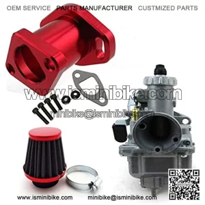 Mikuni VM22-3847 Carburetor Carb Mainfold 38mm Air Filter For 212cc GX200 196cc Go Kart Mini Bike (Red)