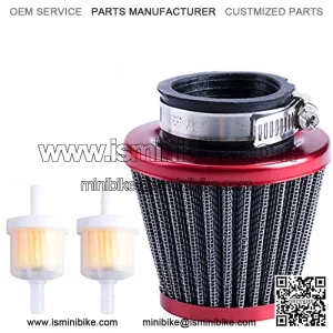 38mm 1.5" Red Air Filter With Two 5mm Gas Fuel Filter For 110cc 150cc 200cc Motorcycle ATV Quad Lifan Apollo 125cc 110cc Dirt Pit Bike GY6 49cc 50cc taotao ATM50 Moped Off Road Scooter