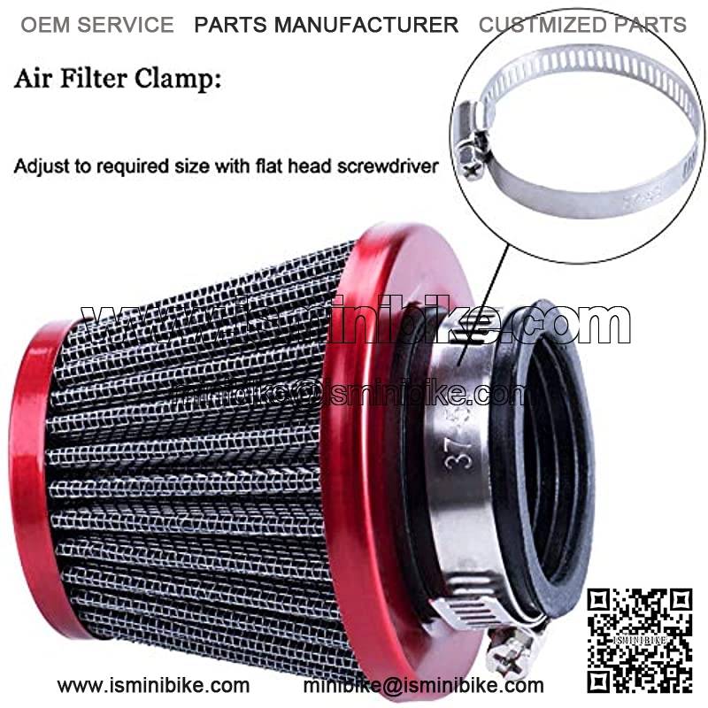 38mm 1.5" Red Air Filter With Two 5mm Gas Fuel Filter For 110cc 150cc 200cc Motorcycle ATV Quad Lifan Apollo 125cc 110cc Dirt Pit Bike GY6 49cc 50cc taotao ATM50 Moped Off Road Scooter - Image 4
