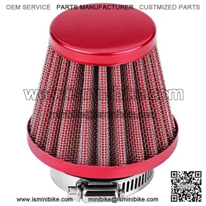 Motorcycle 38mm Air Filter Fuel Cleaner for 49cc 50cc 70cc 90cc 110cc 125cc 150cc 200cc ATV Quad Dirt Pit Bike Gy6 Scooter Go Kart (1pc, Red)
