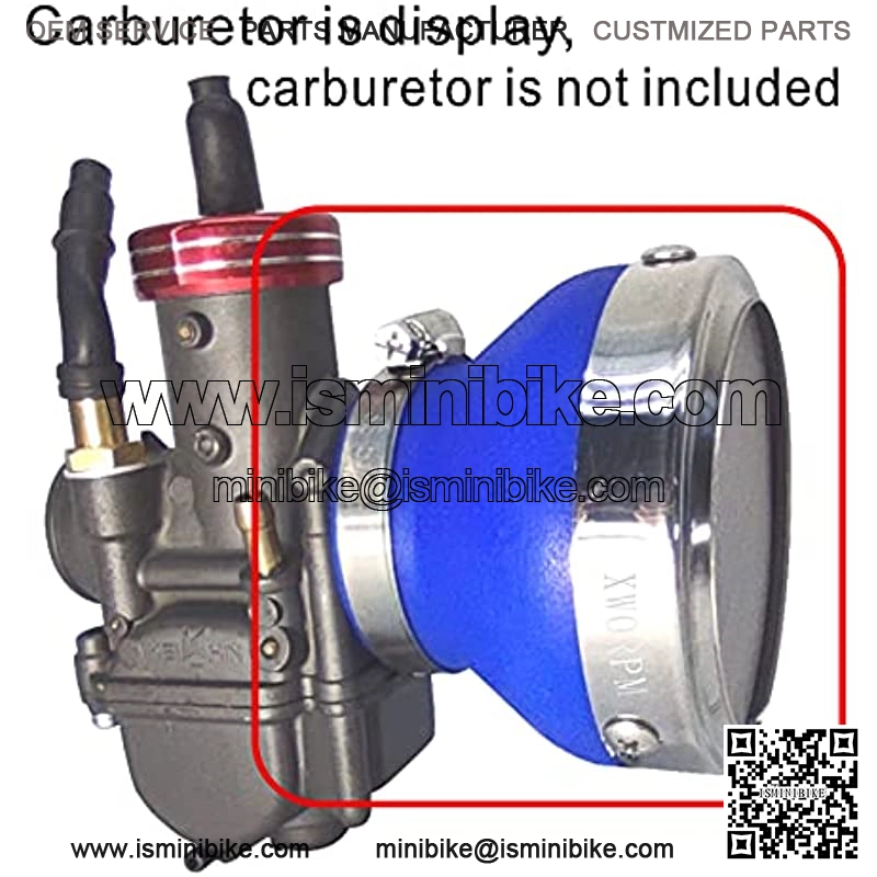 Motorcycle Pod Air Filter Dust Mini Atv Kart 45 48 50mm Quad Go Kart Racing Suitable for Honda Yamaha Ssr Ttr Cross-Country Bike (Blue + Silver) - Image 2