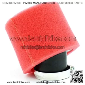 38mm 39mm 40mm 1.5inch Red Angled Double Foam Pod Performance Air Filter Compatible with 50cc 90cc 110cc 125cc 150cc GY6 Motorcycle ATV Scooter Quad Go Kart Moped Pit Dirt Bike Kawasaki Yamaha