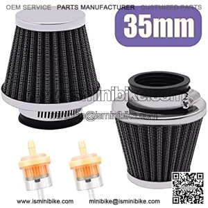 2pcs 35mm Motorcycle Air Filter with 2pcs Fuel Filter Replace for Gy6 Moped Scooter ATV Dirt Bike Motorcycle 50cc 110cc 125cc 150cc 200cc Atvs Dirt Bikes Go Karts Quad 4 Wheeler D-006-35mm