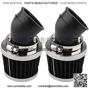 35mm Air Filter 45 Degree Angle Bend for 50cc 70cc 90cc 110cc 125cc Motorcycle ATV Dirt Bike Go Kart Quad Scooter Moped Pit Dirt Pocket Mini Bike(2 of pack)