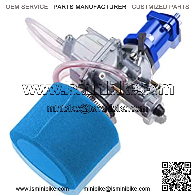 VM22 Racing Performance Mikuni Carburetor Carb Mainfold Intake Pipe Air Filter Fit For Predator 212cc GX160 Honda GX200 CT200U 196cc KT196 Clones Go Kart Mini Bike Race Kart (Blue) - Image 2