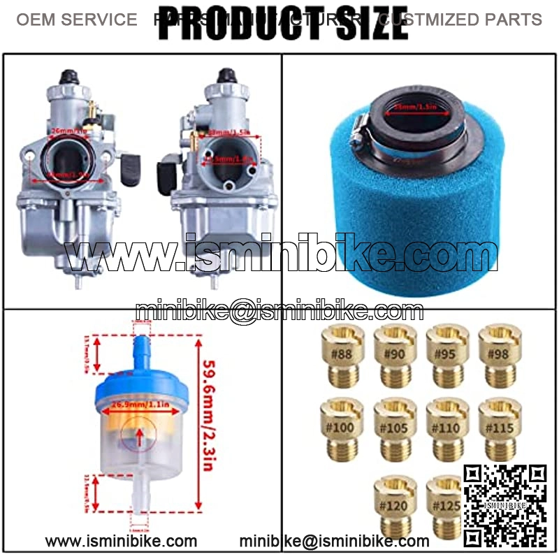 VM22 Racing Performance Mikuni Carburetor Carb Mainfold Intake Pipe Air Filter Fit For Predator 212cc GX160 Honda GX200 CT200U 196cc KT196 Clones Go Kart Mini Bike Race Kart (Blue) - Image 4