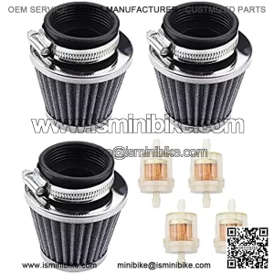 GY6 42mm Clamp-On Air Filter Pod Compatible With GY6 125CC Taotao 150CC Air Intake Dirt Bike CB/CG 200CC 250CC Yerf dog Go Kart Parts (Pack of 3)