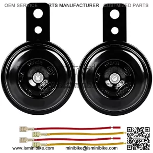 Universal Motorcycle Electric Horns Auto Horns Loud kit 12V 1.5A 105db Waterproof Round Loud Horn Speakers 2pcs