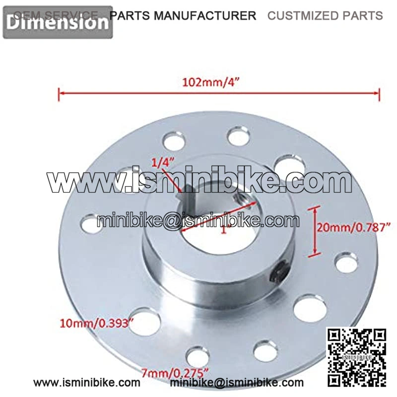Sprocket Hub for Go Kart 1" Bore & 1/4" Keyway Sprocket and Brake Mounting Hub - Image 2