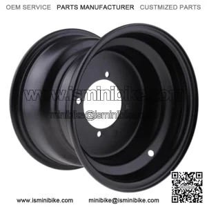 Llanta de Rueda Delantera de Metal Negro con Agujero de 110 Mm Y 4 Pernos de 10 Pulgadas para Motoci Llanta de la rueda delantera de la motocicleta