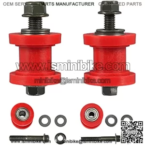 8mm and 10mm Chain Roller Pulley Tensioner Wheel Guide Per for Motorcycle Mini Bike Atv 125cc 140cc 160cc SSR XR125 CRF50 KLX110 Pitster Pit Dirt Bike Parts (Red)