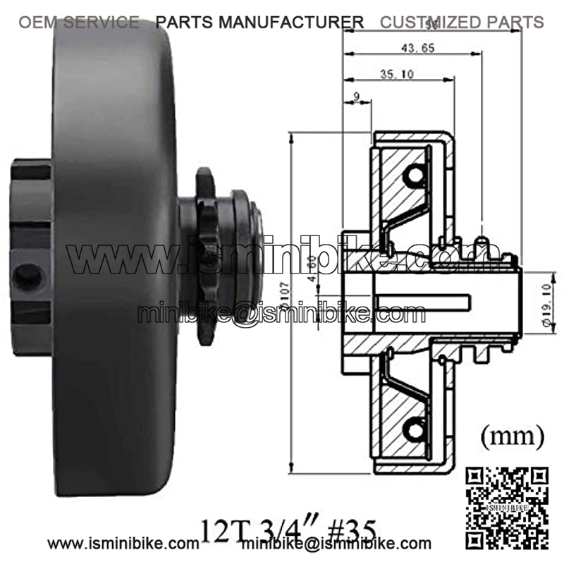 Centrifugal Clutch 3/4" Bore 12 Tooth 35 Chain for Go Kart Mini Bike Fun Kart 2-7 HP Engine Fits for Honda GX160 GX200 GX140 GX120 GC160 GC19 - Image 3