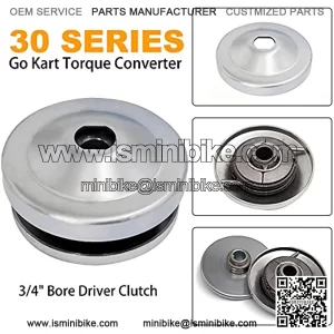 30 Series Go Kart Torque Converter Clutch 3/4" Bore Mini Bike Clutch Driver Pulley Compatible for Comet Manco Max Torque