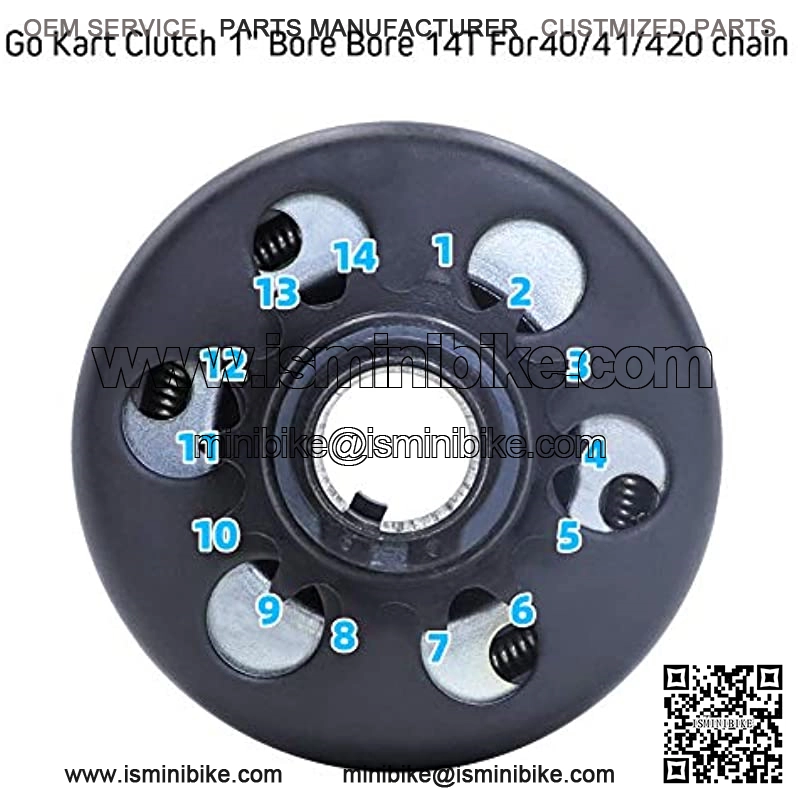 Centrifugal Clutch Assembly 1" Bore and 14 Tooth fits 40/41/420 Chain Sprocket Compatible for Go Karts Mini Bike Lawnmower Engine - Image 3