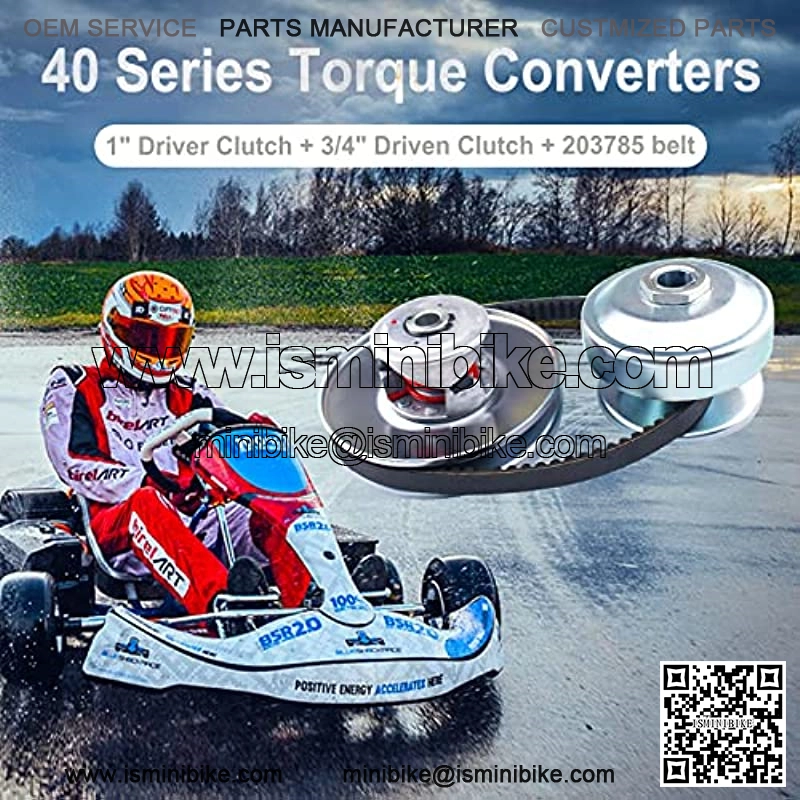 40 Series 1" Bore GO Kart CVT Torque Converter clutch kit, 1" Bore Driver Clutch + 3/4" Driven Clutch + 203785 Drive Belt Replaces Comet 40/44 Series for Mini Bike, Go Kart, Lawnmower - Image 2