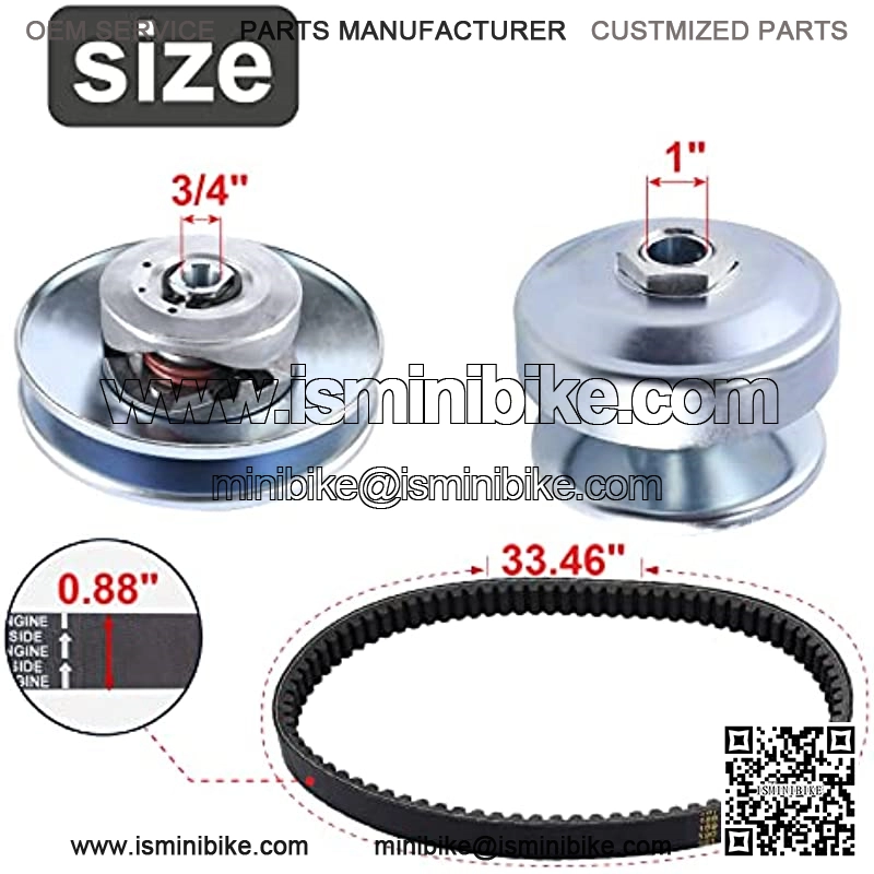 40 Series 1" Bore GO Kart CVT Torque Converter clutch kit, 1" Bore Driver Clutch + 3/4" Driven Clutch + 203785 Drive Belt Replaces Comet 40/44 Series for Mini Bike, Go Kart, Lawnmower - Image 3