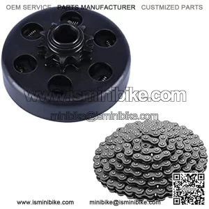 Centrifugal Clutch 3/4" Bore 10 Tooth with #40/41 420 Chain Fits for predator 212CC 2-6.5 HP Small Engine, Commonly used on Go Karts Mini Bike and Fun Kart Lawnmower