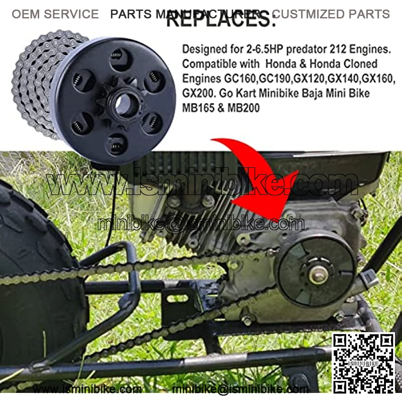Centrifugal Clutch 3/4" Bore 10 Tooth with #40/41 420 Chain Fits for predator 212CC 2-6.5 HP Small Engine, Commonly used on Go Karts Mini Bike and Fun Kart Lawnmower - Image 4