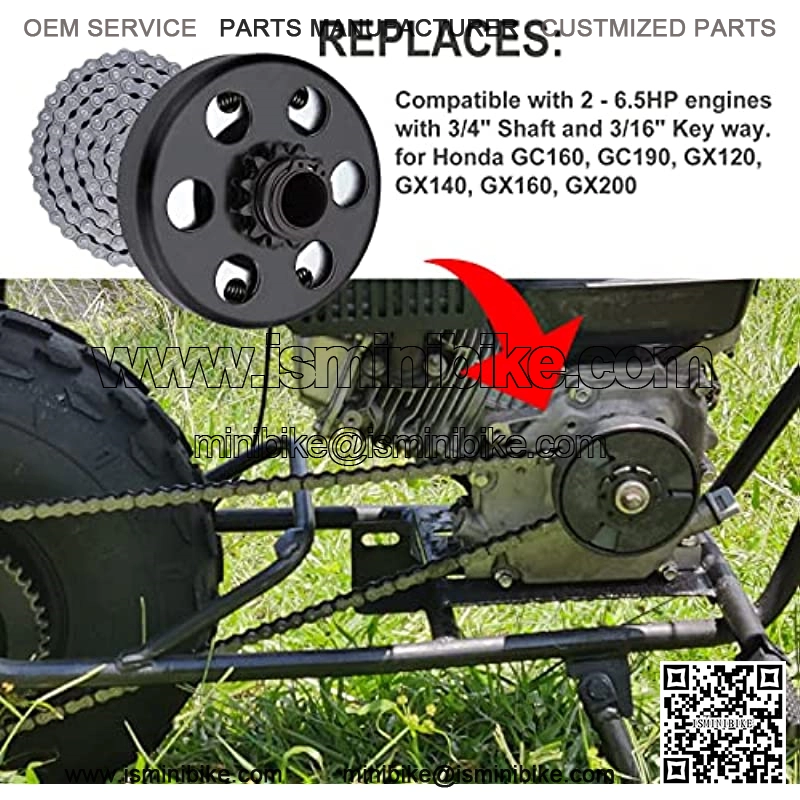 Centrifugal Clutch 3/4" Bore 12 Tooth with #35 Chain Fits for predator 212CC 2-6.5 HP Engine, Commonly used on Go Karts Mini Bike and Fun Kart - Image 3