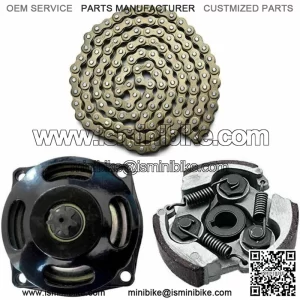 7T Gear box Drum & Clutch Pad & 25H Chain for 47cc 49cc Mini Pocket Bike ATV