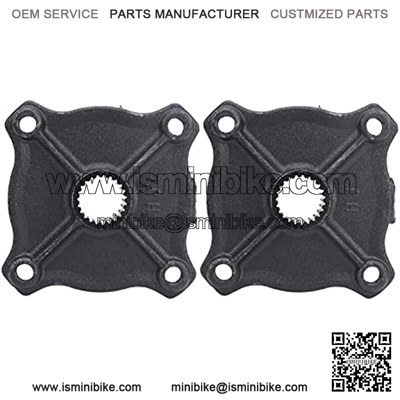 Rodamiento del portador del eje del eje trasero de la rueda, 2 piezas 4.1x4.1in 23 dientes estriados 4 pernos para 110CC 150CC Quad Bike ATV Go Kart