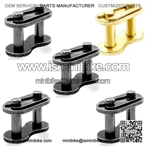 #35 Chain Master Link Roller 4 PC,#35 Master Connector Gold 1pc- 35 Master Link Chain For Go Kart, Mini Bike Chain