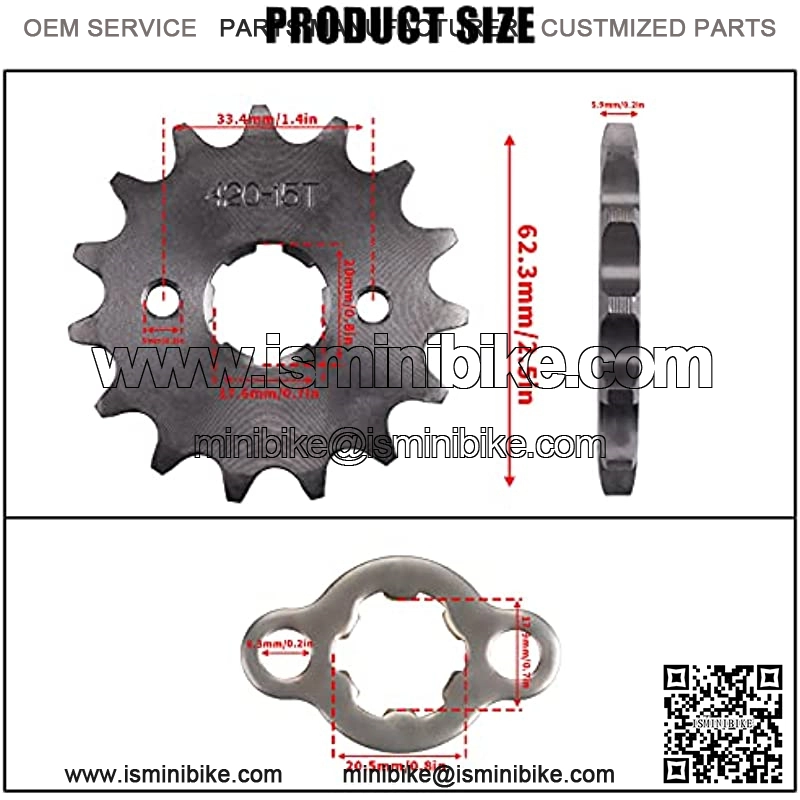 Motorcycle 420-15T Front Sprocket 20mm Compatible with 50cc 70cc 90cc 110cc 125cc Dirt Pit Bike Mini Bike ATV 4 Wheeler Moped - Image 2
